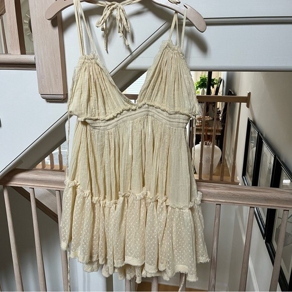 Free People 100 Degree Mini Dress in Light Tan S NWOT - Picture 10 of 16